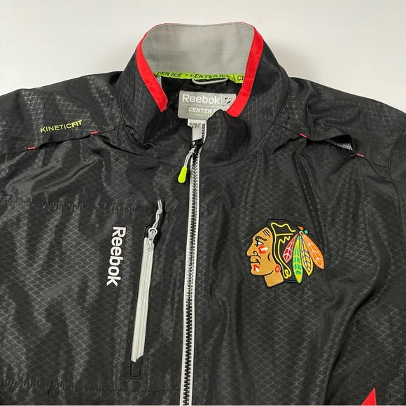 Reebok Chicago Blackhawks Hockey NHL Black Full Zip Kinetic Fit Jacket Size: XL - Picture 7 of 16